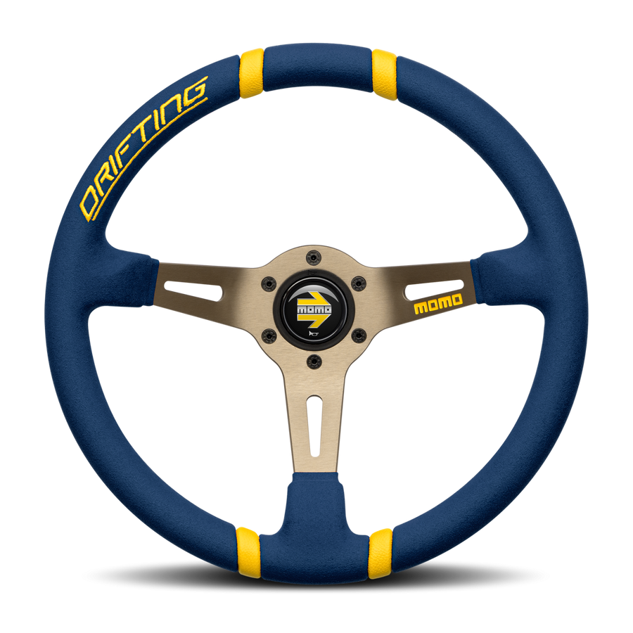 MOMO Drifting Microfiber Blue 350mm Steering Wheel