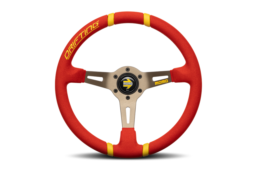 MOMO Drifting Microfiber Red 350mm Steering Wheel