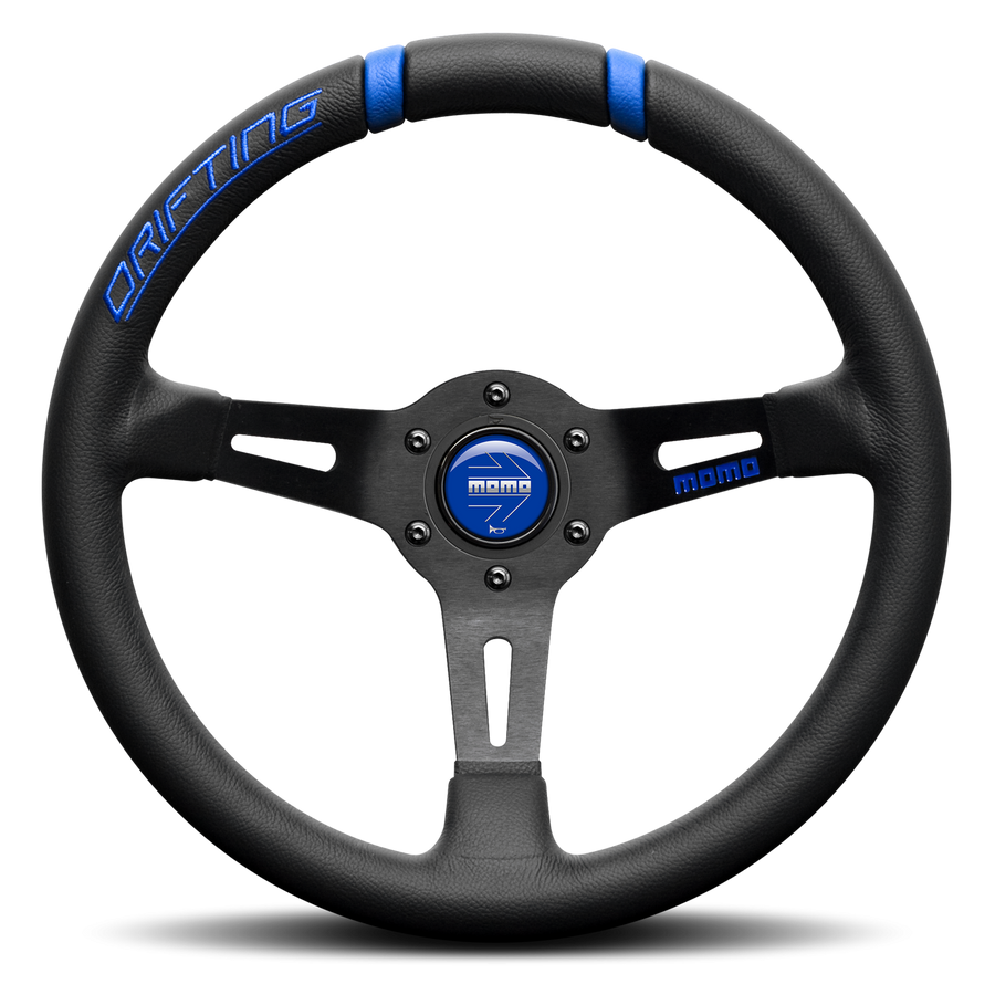 MOMO Drifting Black/Blue 330mm Steering Wheel - VDRIFT33NBLUR