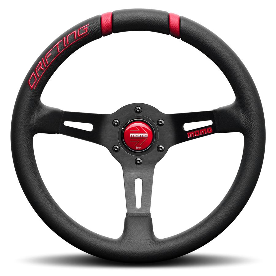 MOMO Drifting Black/Red 330mm Steering Wheel - VDRIFT33NROSL