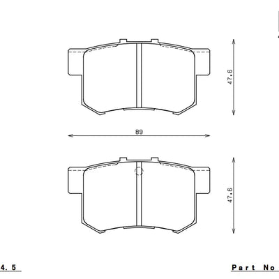 Endless MX72 Plus EP312 Rear brake pad – Honda Integra DC5 DC2 / Civic EP3 FD2 FD1