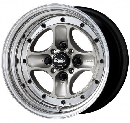 WORK WHEELS - Equip 40 BSL POLISHED ANODIZED STEP RIM BLACK RIVETS SET OF 4