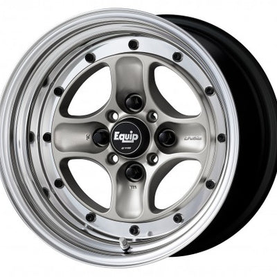 WORK WHEELS - Equip 40 BSL POLISHED ANODIZED STEP RIM BLACK RIVETS SET OF 4