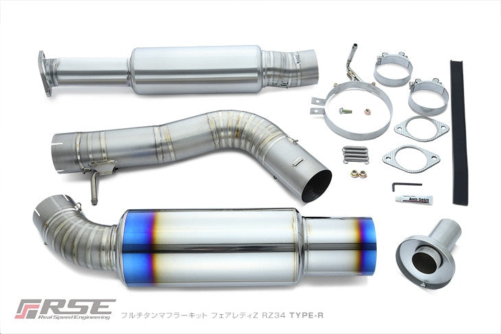 RSE FULL TITANIUM MUFFLER EXHAUST TYPE-R FOR NISSAN FAIRLADY Z RZ34 VR30 RB6090-NS21C