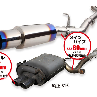 RSE FULL TITANIUM MUFFLER EXHAUST SILVIA S15 DET FOR NISSAN SR20DET RB6090-NS08C