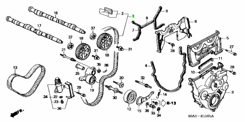 HONDA OEM balancer shaft belt for H22 - 06141-PCB-315
