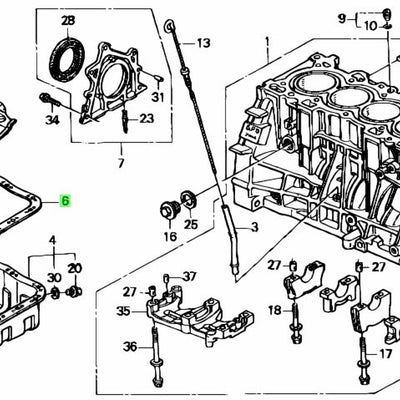 HONDA OEM OIL PAN SEAL - CIVIC INTEGRA EF8 EF9 EG6 EK4 EK9 DC2 DB8 TYPE R