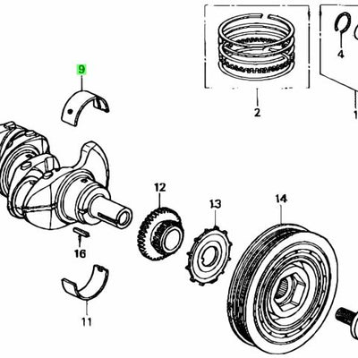 HONDA OEM MAIN BEARING A UPPER BLUE - CL7 DC5 EP3 FD2 FN2 13321-PNA-003