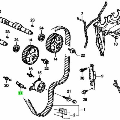 HONDA GENUINE OEM B SERIES TIMING BELT TENSIONER SPRING 14516-PR4-A00