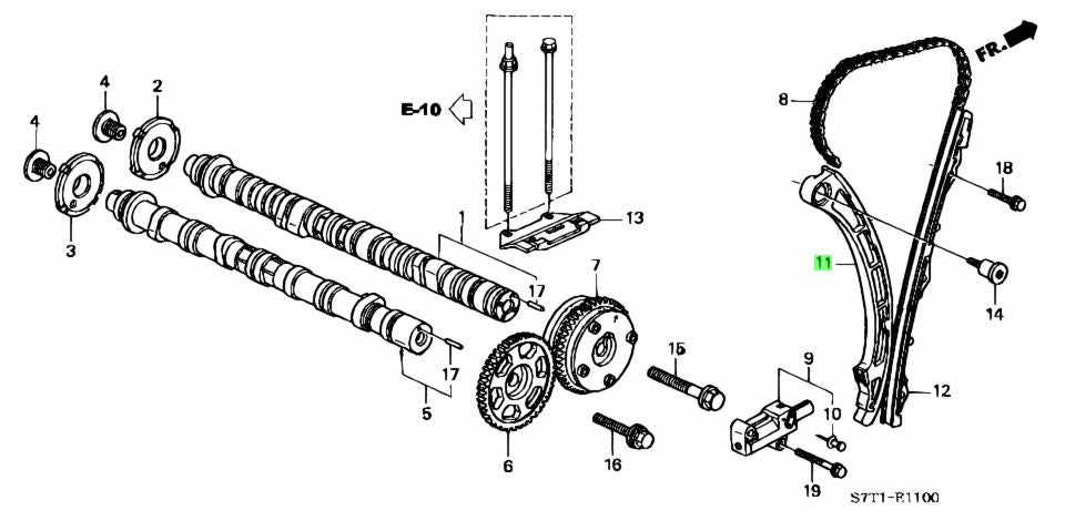 HONDA Geunine OEM K24 CAM TIMING CHAIN TENSIONER ARM - 14520-PPA-003