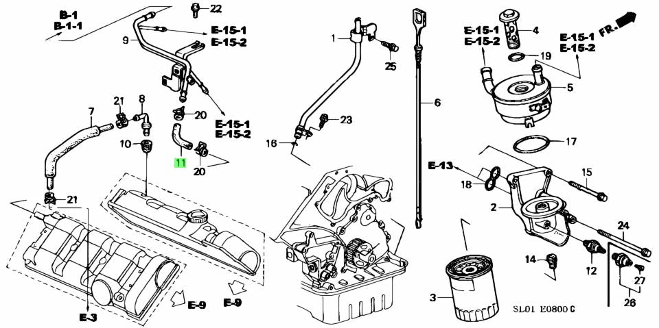 Honda Genuine BREATHER PIPE TUBE FOR NSX - 17153-PR7-A00