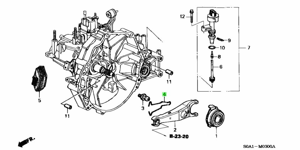 HONDA OEM K SERIES GEARBOX RELEASE FORK SETTING SPRING - 22835-P0S-000