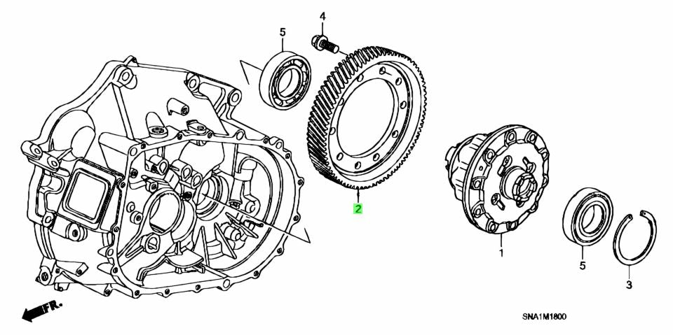 HONDA OEM 5.1 FINAL DRIVE GEAR SET - CL7 DC5 EP3 FD2 FN2 CIVIC TYPE R 41233-RPN-A00 + 23221-RPN-A00