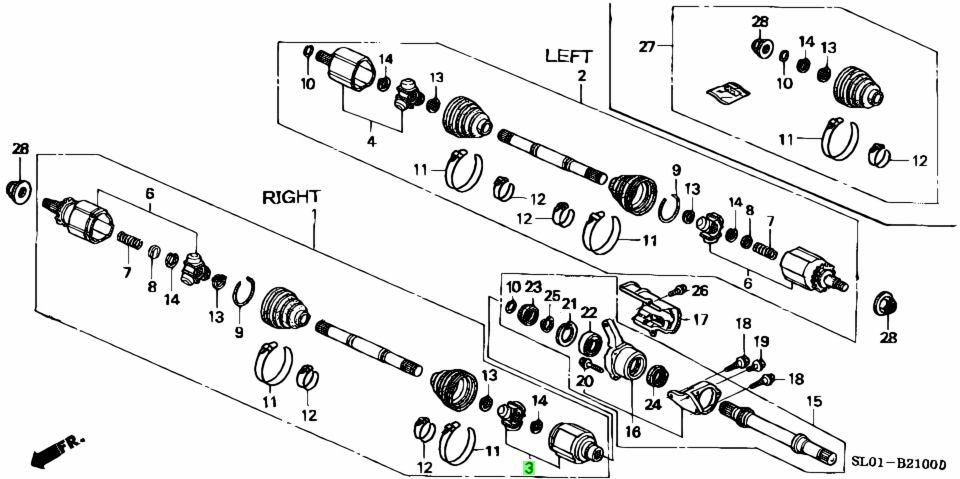 Honda Genuine INBOARD JOINT COMP FOR NSX 42320-SL0-300