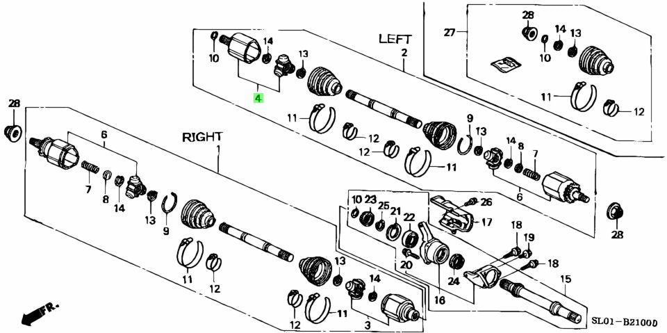 Honda Genuine INNER JOINT COMP for NSX 42320-SL0-900