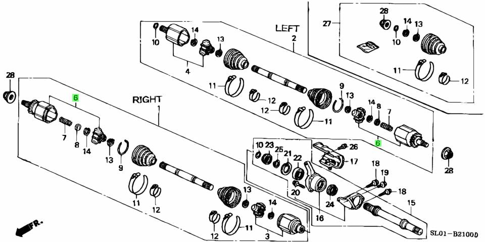 HONDA GENUINE Left Outer Joint FOR NSX - 42330-SL0-300