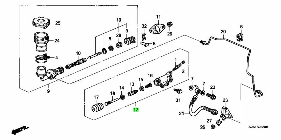 Genuine Honda S2000 Clutch Slave Cylinder - 46930-S2A-003