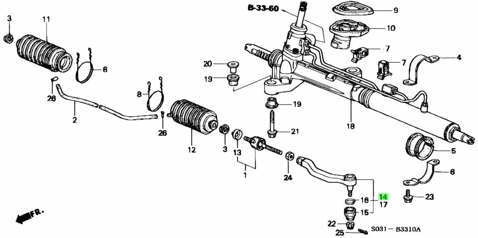 HONDA Genuine OEM EG EK DC2 TIE ROD END RIGHT SIDE
