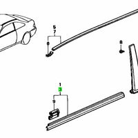 HONDA Genuine CIVIC EK 96-00 2 DOOR WINDOW MOLDING - LEFT SIDE 72450-S03-003
