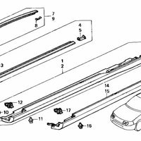 HONDA 94-01 DC2 INTEGRA DOOR WINDOW MOLDING ASSEMBLY LEFT SIDE 72450-ST7-003