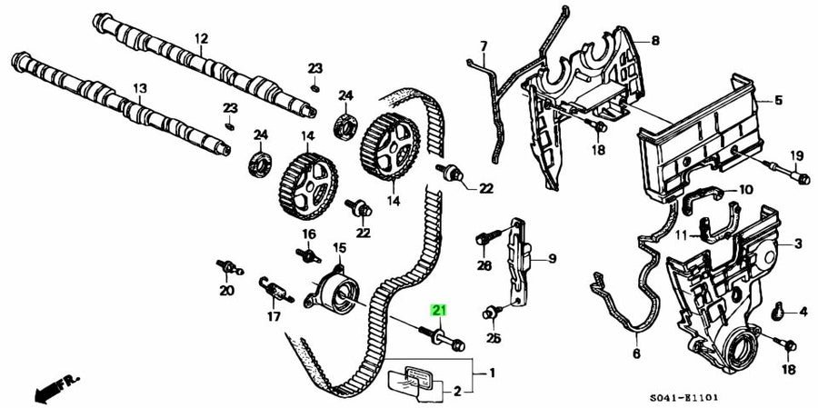 HONDA GENUINE B SERIES TIMING BELT TENSIONER BOLT 90026-PR3-003