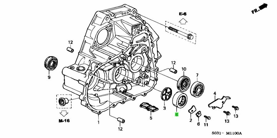 Honda Genuine BEARING, NEEDLE 33X60X20 91101-PG1-008