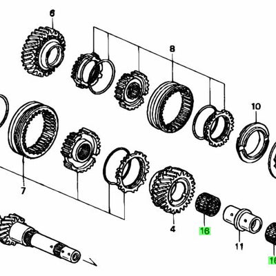 HONDA OEM NEEDLE ROLLER BEARING 38X43X26 91104-P21-008