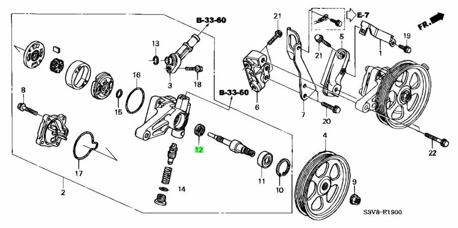 Honda Genuine POWER STEERING PUMP SEAL 91249-PNC-003