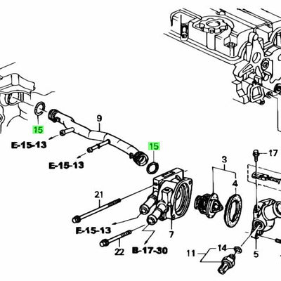 HONDA OEM B SERIES ENGINE COOLANT HARD PIPE O RING RING SEAL