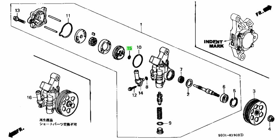 HONDA OEM O-RING 16.7 X 1.8 91347-PAA-A01