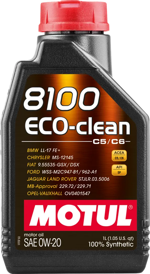 Motul 8100 Eco-clean 0W-20 Synthetic Fuel Economy Oil