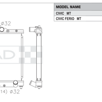 Koyorad Performance Radiator - Honda Civic (EG/EK) - Non A/C
