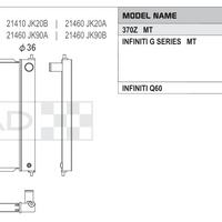 Koyo Performance Radiator - Nissan 370Z (Z34) / Infiniti G Series (V36) / Q60 (V36) - Manual Transmission
