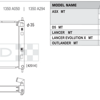Koyorad Performance Radiator - Mitsubishi ASX (GA6W/XA/XB) / Lancer (CX9A) / Lancer Evolution X (CZ4A) / Outlander (CW6W)