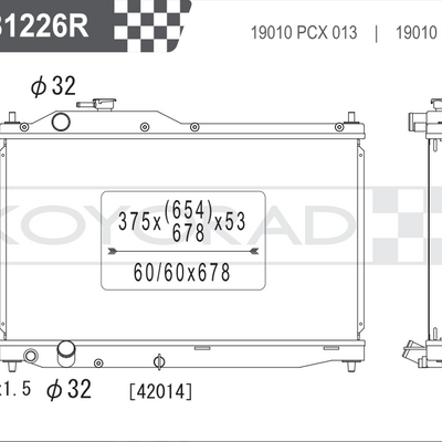 Koyo Performance Radiator - Honda S2000 (AP1/AP2) - 36mm Core - Image 2