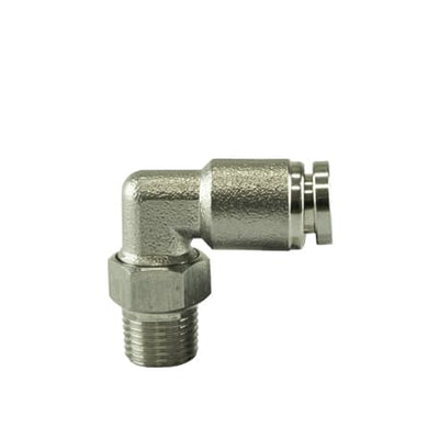 Turbosmart 1/8" NPT to 1/4" Nylon 90 Degree Pushloc Stainless Steel Fitting