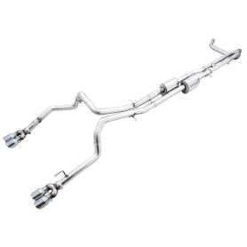 AWE 4th Gen GM 1500 6.2L 0FG Catback Split Rear Exit (w/ Bumper Cutouts) - Quad Chrome Tips