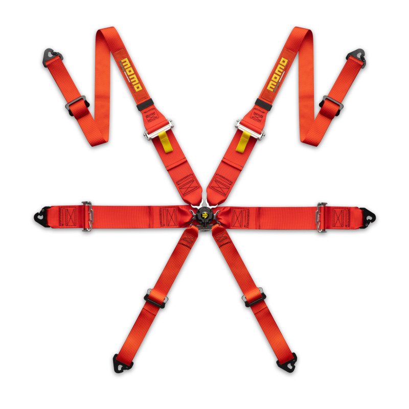 MOMO Italy Pro Driver Racing Harnesses 2″ / 3″ – 6 Point – Red