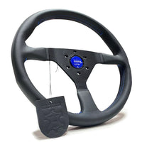 MOMO Montecarlo Black Leather With Blue Stitching 350mm Steering Wheel - 11111785BKBLR