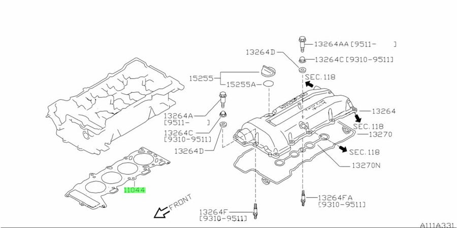 NISSAN OEM CYLINDER HEAD GASKET - 11044-65F03