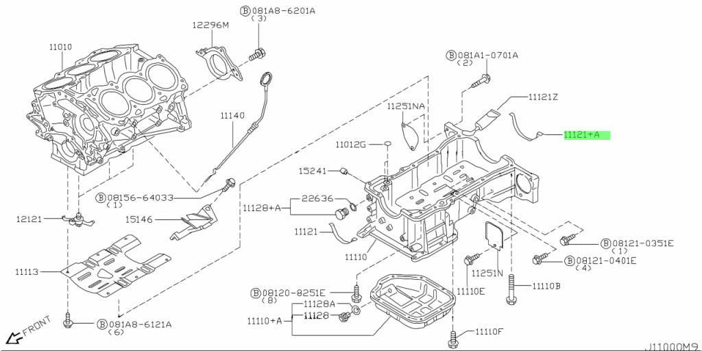 Nissan Genuine Rear Oil Pan Gasket Fits Nissan VQ25DE/VQ35DE 11121-31U10