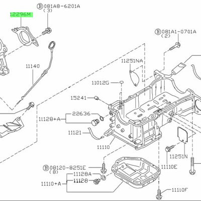 Nissan Genuine OIL SEAL REAR RETAINER ASSEMBLY 12296-31U20