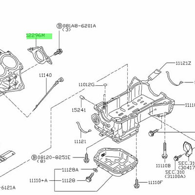 Nissan Genuine Rear Main Oil Seal Retainer Assembly for Nissan M35/V35/Z33 | VQ25DET & VQ35DE 12296-31U20