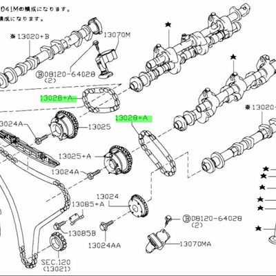 Nissan Genuine TIMING CAMSHAFT CHAIN - 13028-JK20B