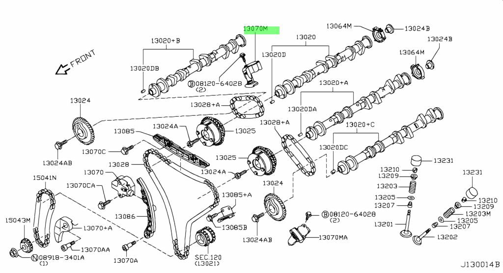 Nissan Genuine TENSIONER 13070-JK21B