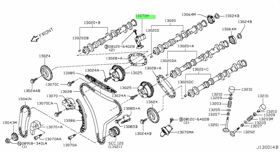 Nissan Genuine TENSIONER 13070-JK21B
