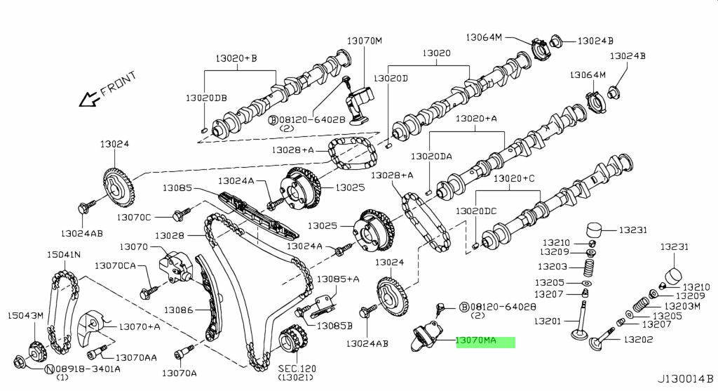 Nissan Genuine TENSIONER 13070-JK21C