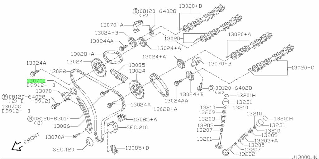 Nissan Genuine CHAIN TENSIONER GASKET 13079-31U00