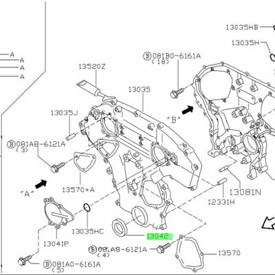 Nissan Genuine OIL CRANKSHAFT FRONT SEAL 13510-31U10