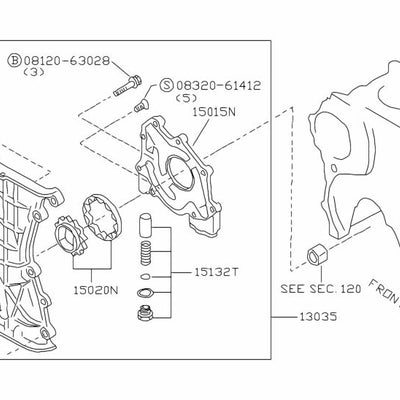 Nissan Genuine OIL CRANKSHAFT FRONT SEAL 13510-53J10